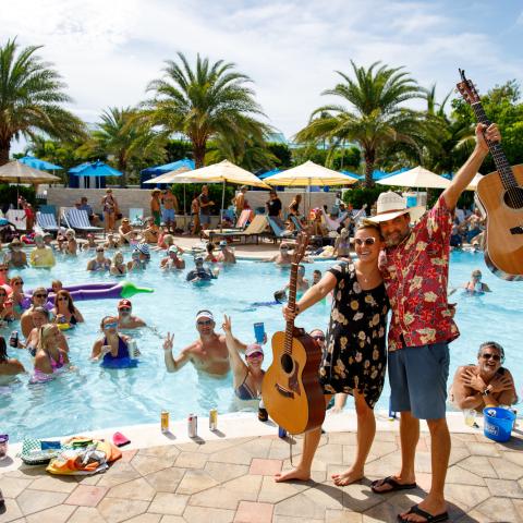 Pool party at Tween Waters Island Resort and Spa